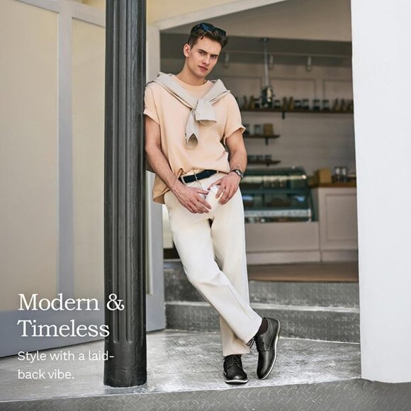 Bruno Marc Men's Black Oxford Formal Business Dress Plain Lace UpToe Sneakers - Picture 7 of 9